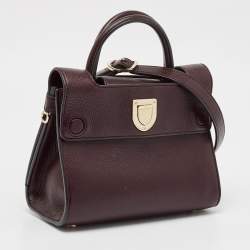 Pre Owned Dior Burgundy Leather Mini Diorever Tote