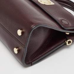 Pre Owned Dior Burgundy Leather Mini Diorever Tote