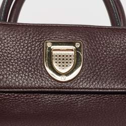 Pre Owned Dior Burgundy Leather Mini Diorever Tote