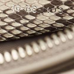 Pre Owned Dior Orange/Beige Quilted Leather and Python Large Lady Dior Tote