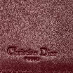 مملوكة مسبقًا Dior Burgundy Cannage Patent Leather Lady Dior French Wallet
