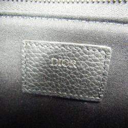 Dior Cream/Navy Canvas Oblique Clutch Shoulder Bag