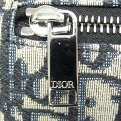Dior Cream/Navy Canvas Oblique Clutch Shoulder Bag