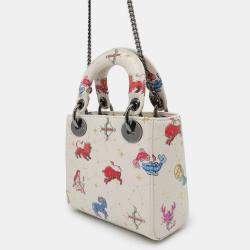 Dior Constellation Ivory/Multicolor Leather Lady Dior Mini  Bag