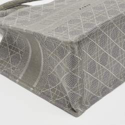 Dior Grey Embroidered Canvas Medium Book Tote