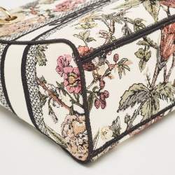 Pre Owned Dior Multicolor Floral Embroidered Canvas Medium Lady D-Lite Tote