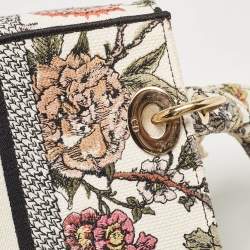 Pre Owned Dior Multicolor Floral Embroidered Canvas Medium Lady D-Lite Tote