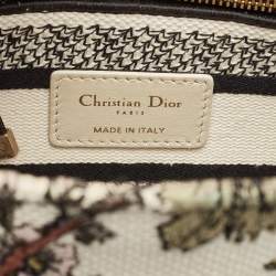 Pre Owned Dior Multicolor Floral Embroidered Canvas Medium Lady D-Lite Tote