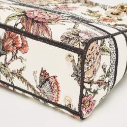 Pre Owned Dior Multicolor Floral Embroidered Canvas Medium Lady D-Lite Tote