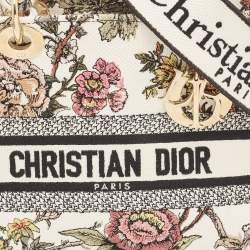 Pre Owned Dior Multicolor Floral Embroidered Canvas Medium Lady D-Lite Tote