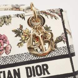 Pre Owned Dior Multicolor Floral Embroidered Canvas Medium Lady D-Lite Tote
