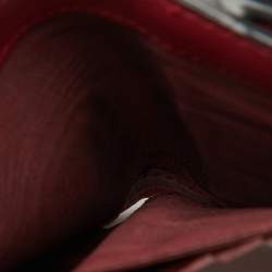 Pre Owned Dior Burgundy Leather D Bee Flap Bifold Wallet