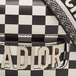 Dior Black/White Leather Miss J'Adior Checkered Crossbody Bag