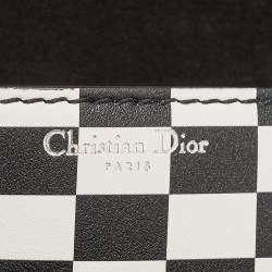 Dior Black/White Leather Miss J'Adior Checkered Crossbody Bag