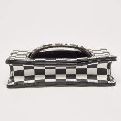 Dior Black/White Leather Miss J'Adior Checkered Crossbody Bag