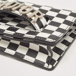 Dior Black/White Leather Miss J'Adior Checkered Crossbody Bag