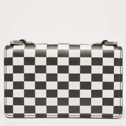 Dior Black/White Leather Miss J'Adior Checkered Crossbody Bag