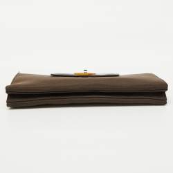 Dior Dark Brown Canvas and Leather Vintage Flap Clutch