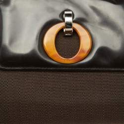 Dior Dark Brown Canvas and Leather Vintage Flap Clutch