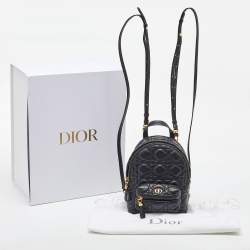 Dior Black Cannage Leather Dioramour Mini Backpack