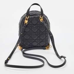 Dior Black Cannage Leather Dioramour Mini Backpack