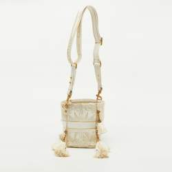 Dior Beige/Gold Rêve d'Infini Embroidery Canvas Small D-Bubble Bucket Bag