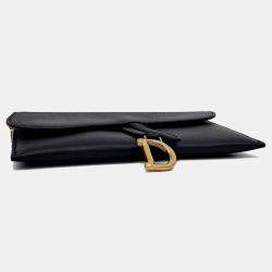 Dior Black Leather Oblique Saddle Chain Crossbody Bag