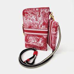 Dior Red Canvas Travel Multifunctional Pouch