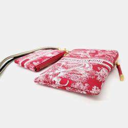 Dior Red Canvas Travel Multifunctional Pouch