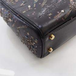Dior Mini Black Lambskin "I Feel Blue" Lady Dior