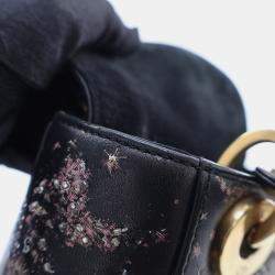 Dior Mini Black Lambskin "I Feel Blue" Lady Dior