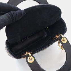 Dior Mini Black Lambskin "I Feel Blue" Lady Dior