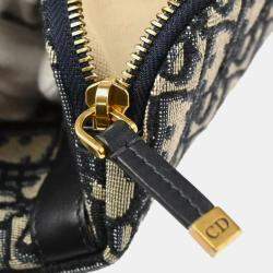 Dior Gray Navy Trotter Clutch Bag