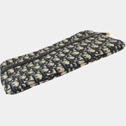 Dior Gray Navy Trotter Clutch Bag