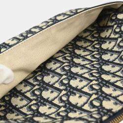 Dior Gray Navy Trotter Clutch Bag