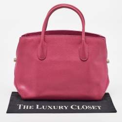 Dior Bright Pink Leather Open Bar Tote