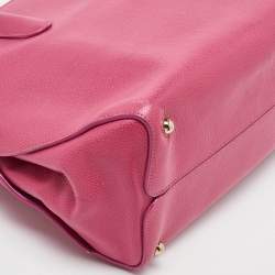 Dior Bright Pink Leather Open Bar Tote