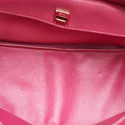 Dior Bright Pink Leather Open Bar Tote
