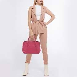 Dior Bright Pink Leather Open Bar Tote
