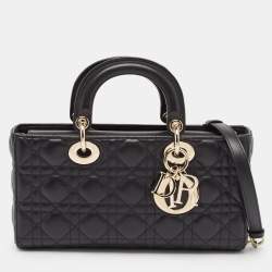 مملوكة مسبقًا Dior Black Cannage Leather Medium Lady D-Joy Tote