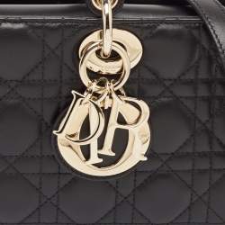 مملوكة مسبقًا Dior Black Cannage Leather Medium Lady D-Joy Tote