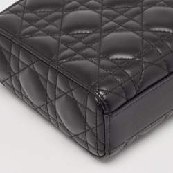 مملوكة مسبقًا Dior Black Cannage Leather Medium Lady D-Joy Tote