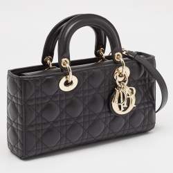 مملوكة مسبقًا Dior Black Cannage Leather Medium Lady D-Joy Tote