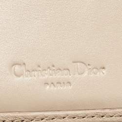 Pre Owned Dior Beige Oblique Coated Canvas and Leather French Flap Wallet