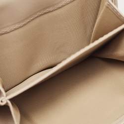 Pre Owned Dior Beige Oblique Coated Canvas and Leather French Flap Wallet