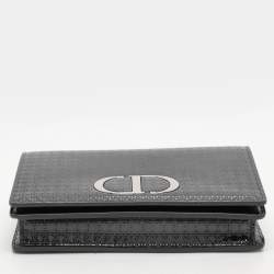 Pre Owned Dior Silver Micro Cannage Patent Leather 2in1 30 Montaigne Pouch Bag