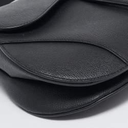 Pre Owned Dior Black Leather Saddle Bag