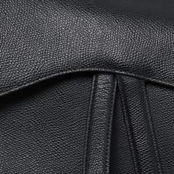 Pre Owned Dior Black Leather Saddle Bag