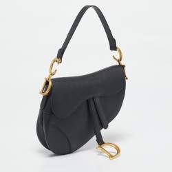 Pre Owned Dior Black Leather Saddle Bag