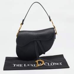 Pre Owned Dior Black Leather Saddle Bag